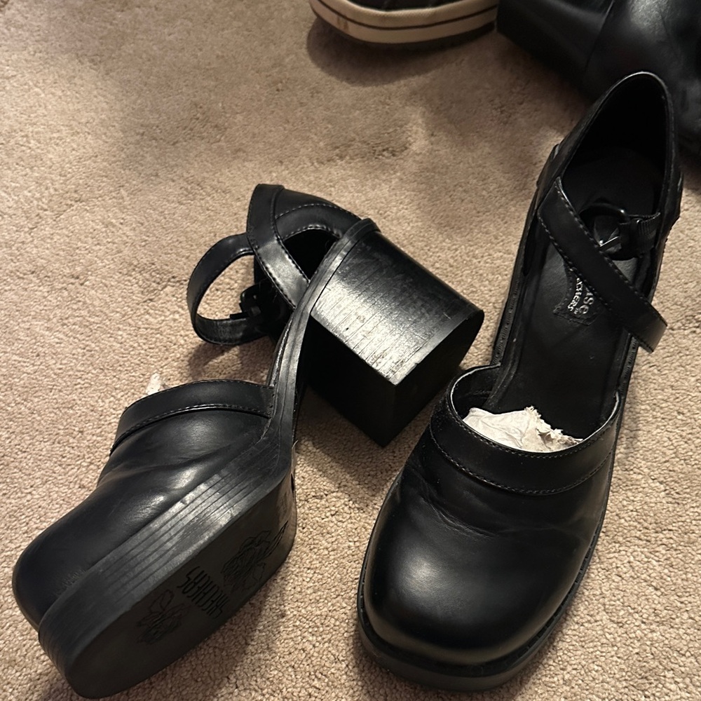Skechers Black Platform Shoes